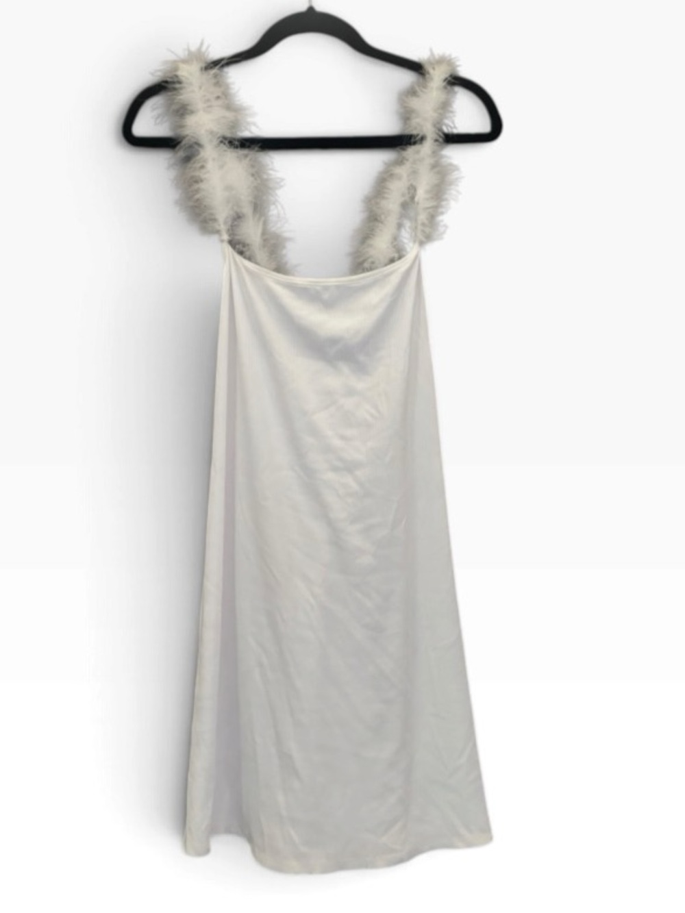 Endless Blu White Feather Strap Mini Dress Size Large (L)